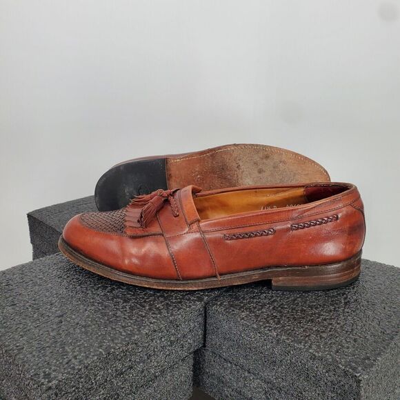 Allen Edmonds Cody Tassel Kiltie Loafers Shoes Leather Slip On Sz 11.5 D Brown - Picture 13 of 14